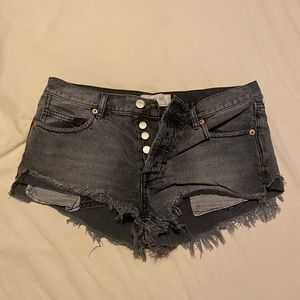 Free People Black Denim Shorts, Size 26